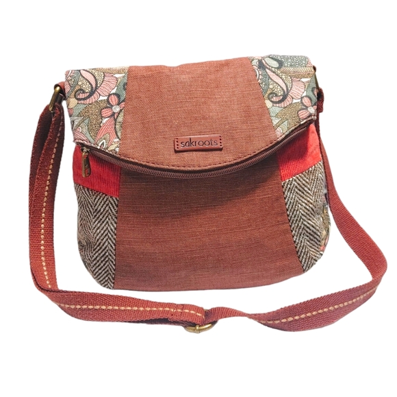 Sakroots Handbags - Sakroots Canvas Mixed Print Bohemian  Boho Foldover Crossbody Bag Handbag Purse